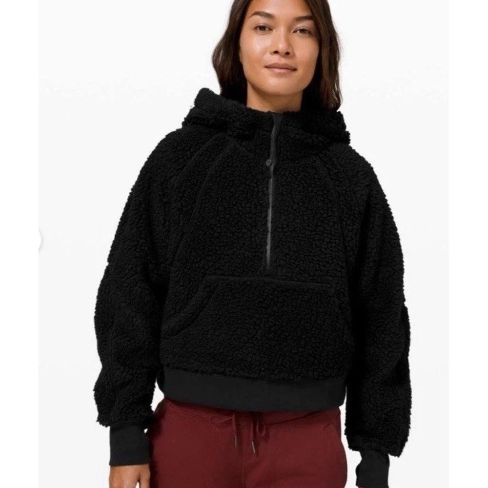 Lululemon Scuba Oversized Sherpa Fleece 1/2 Zip Hoodie LW4BN3S Sz M/L